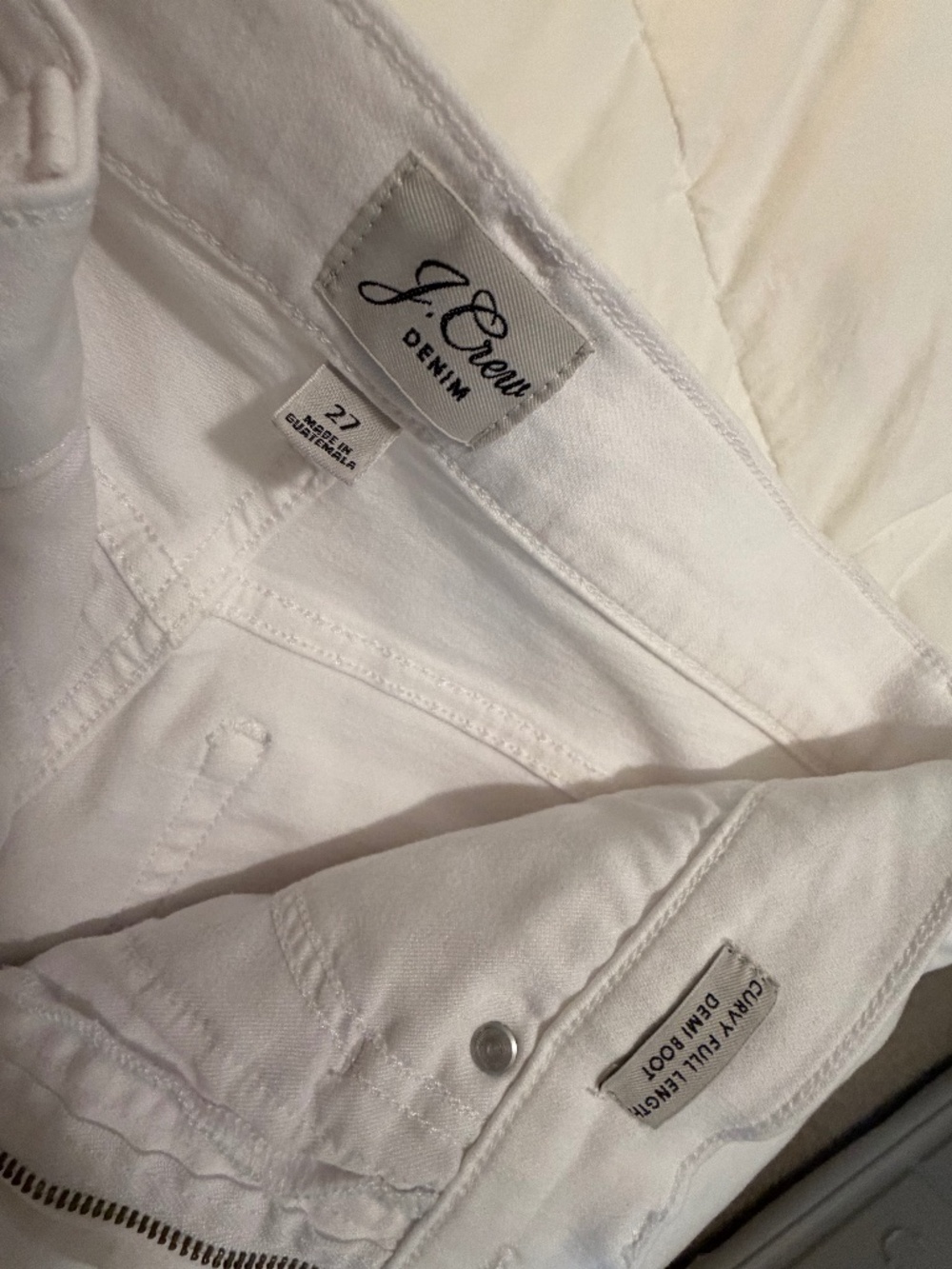 J. Crew Curvy Demi bootcut white jeans